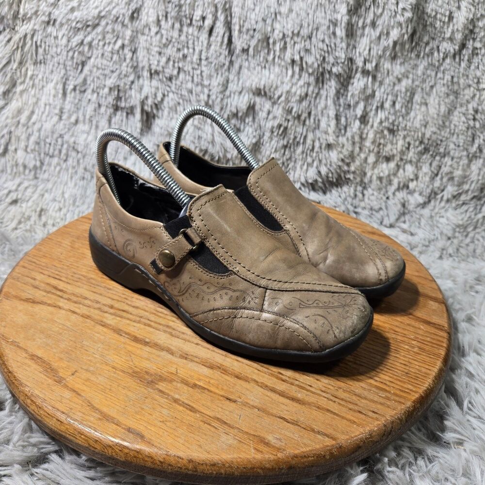 Remonte Retro Boho Loafers Brown Leather Moccasins Womens Size 5 Slip On Casual